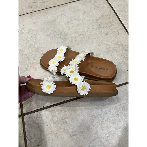 Lucky Brand Womens Pallyon Daisy Slide Sandal Sz 9 Ten Inches Toe To Heel - Picture 2 of 7